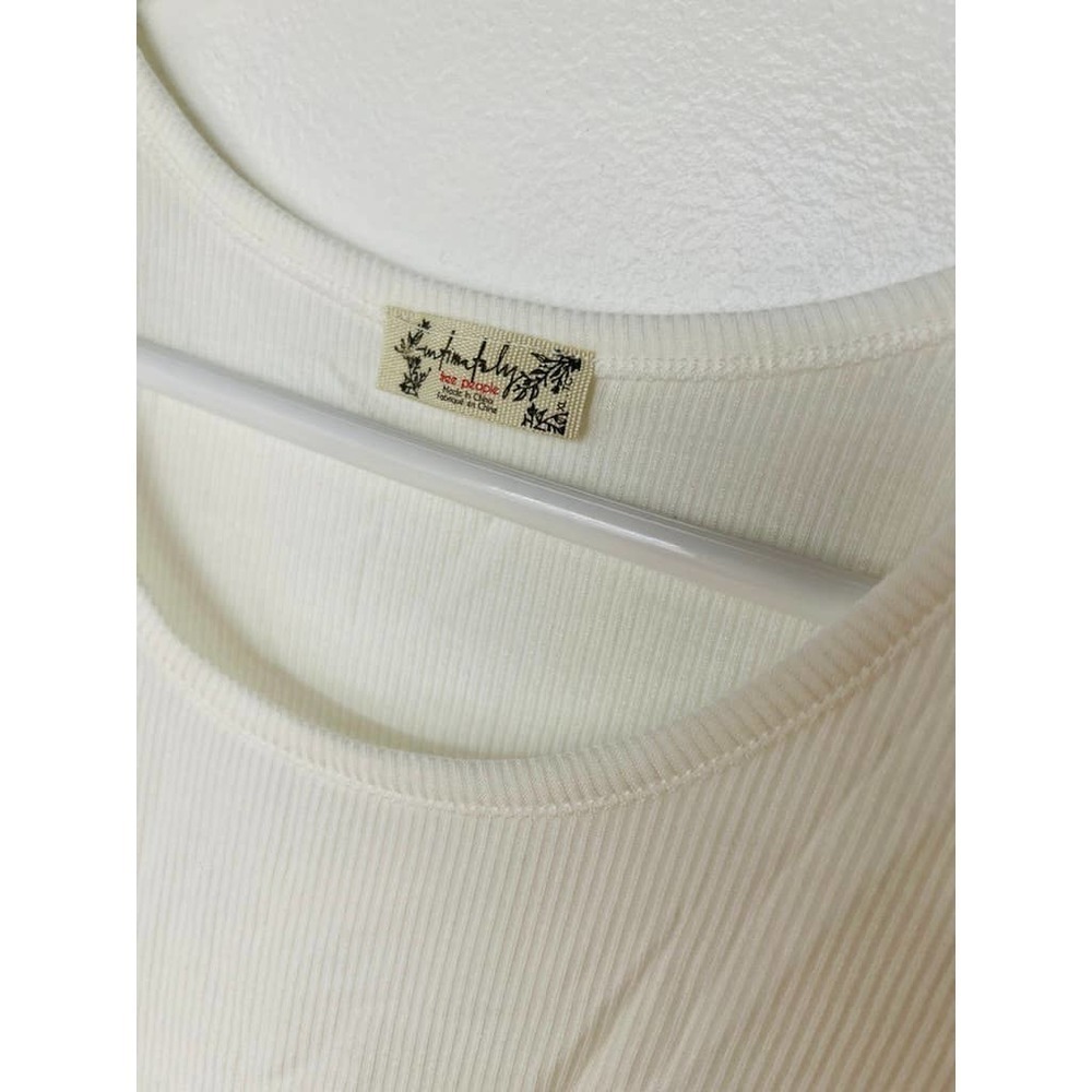 Free People High Neck Ribbed Crop White - Picture 5 of 6
